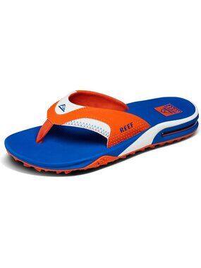 Orange/Blue Men's Flip Flops, Size 11 - Comfortable Casual Sandals for Summer
